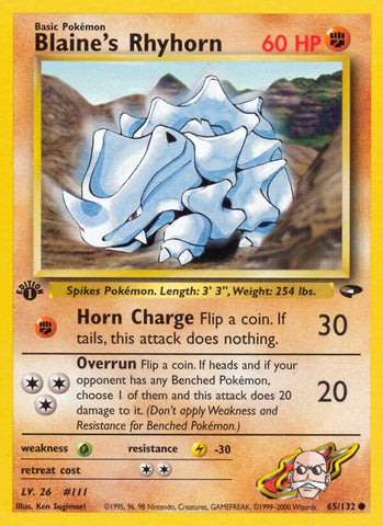 Image for Blaine's Rhyhorn (065/132) (Gym Challenge) - Pokemon