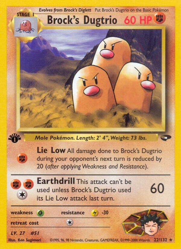 Brock's Dugtrio (022/132) (Gym Challenge) Pokemon