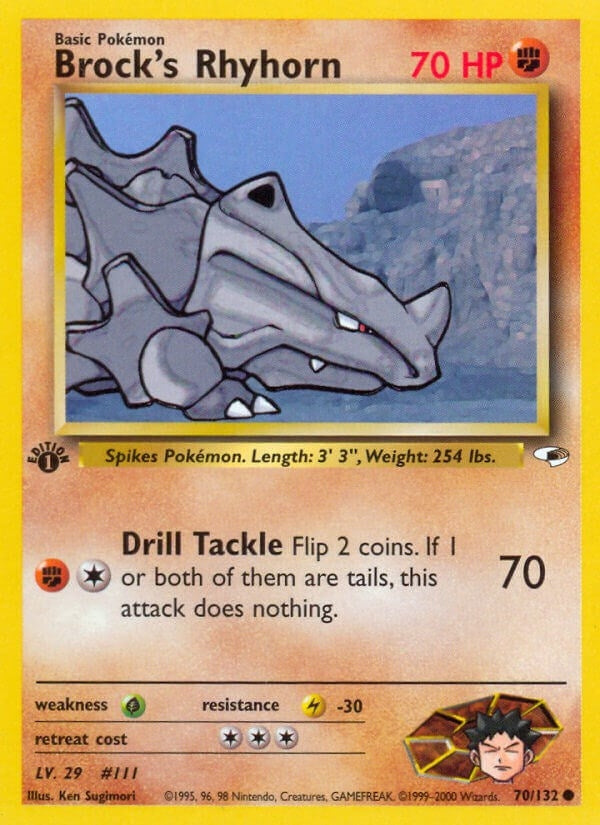 Image for Brock's Rhyhorn (70) (070/132) (Gym Heroes) - Pokemon