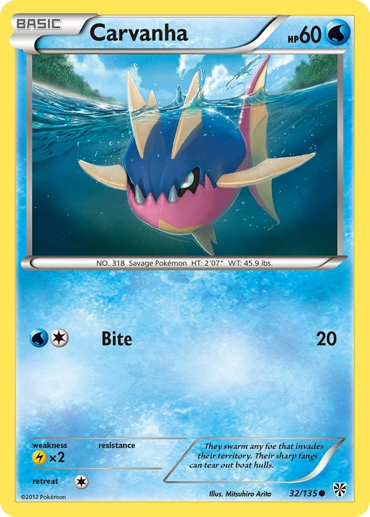 Image for Carvanha (32/135) (Plasma Storm) (PLS) - Pokemon
