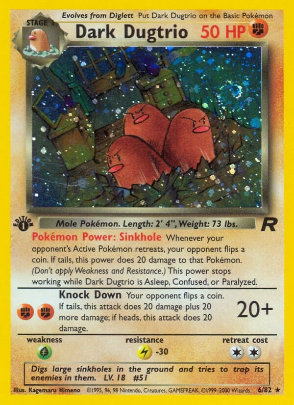 Dark Dugtrio (6) (06/82) (Team Rocket) Pokemon