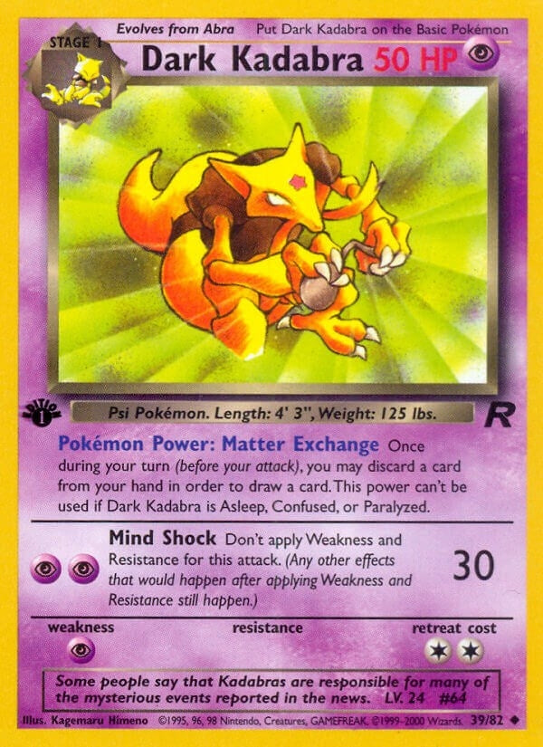 Dark Kadabra (39/82) (Team Rocket) (TR) Pokemon