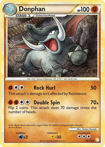 Donphan (40/123) (HeartGold SoulSilver) Pokemon