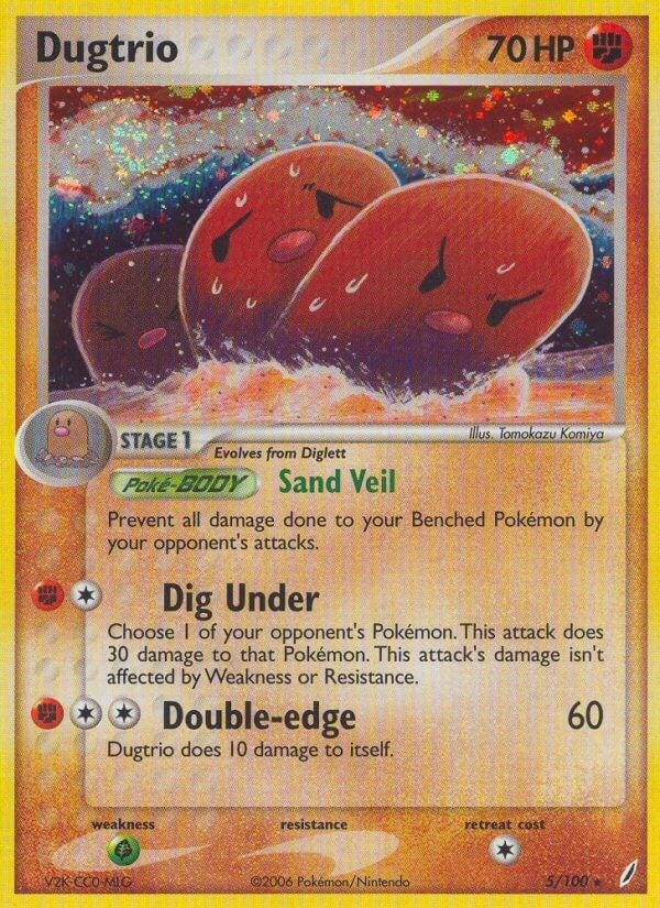Image for Dugtrio (5/100) (Crystal Guardians) - Pokemon