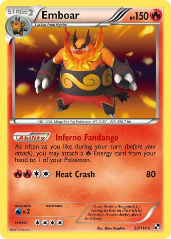 Image for Emboar (20) (20/114) (Black and White) - Pokemon