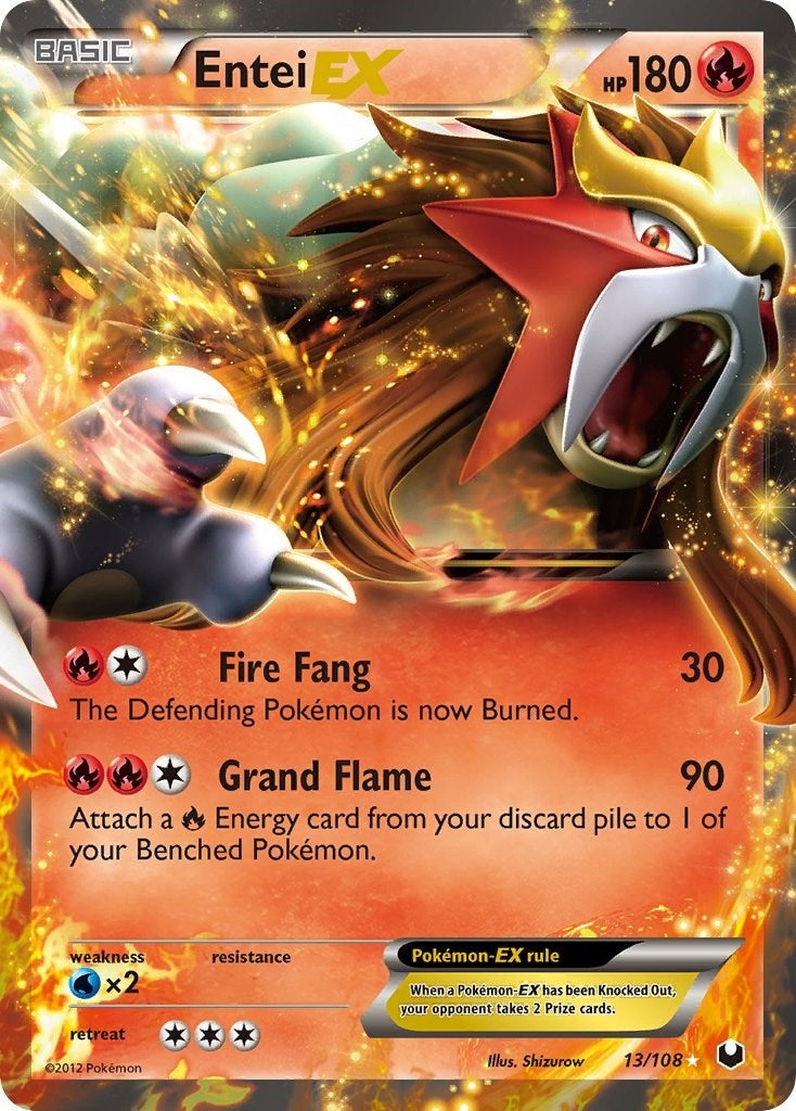 Image for Entei EX (13/108) - Pokemon