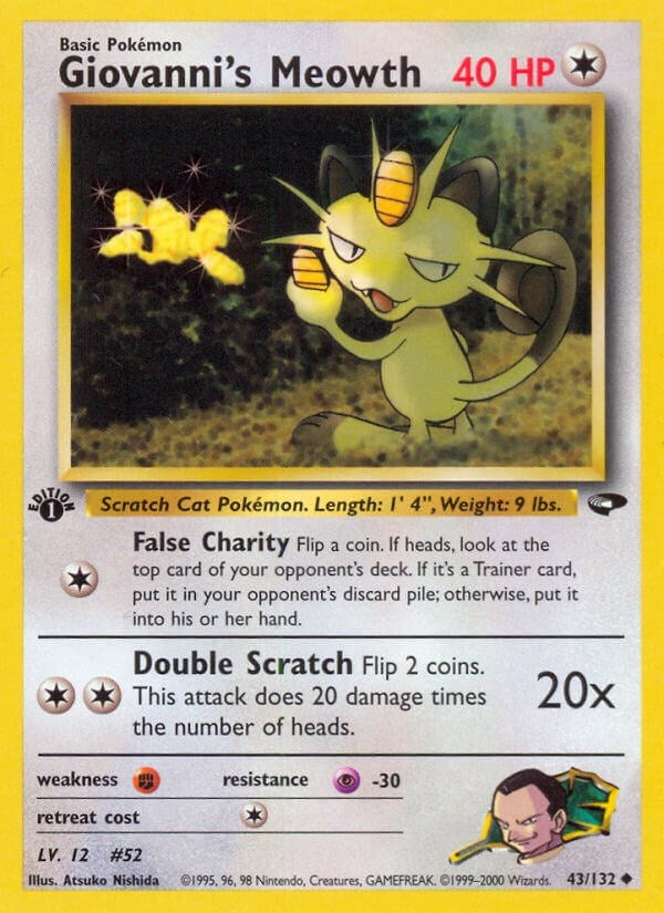 Giovanni's Meowth (43) (043/132) (Gym Challenge) Pokemon