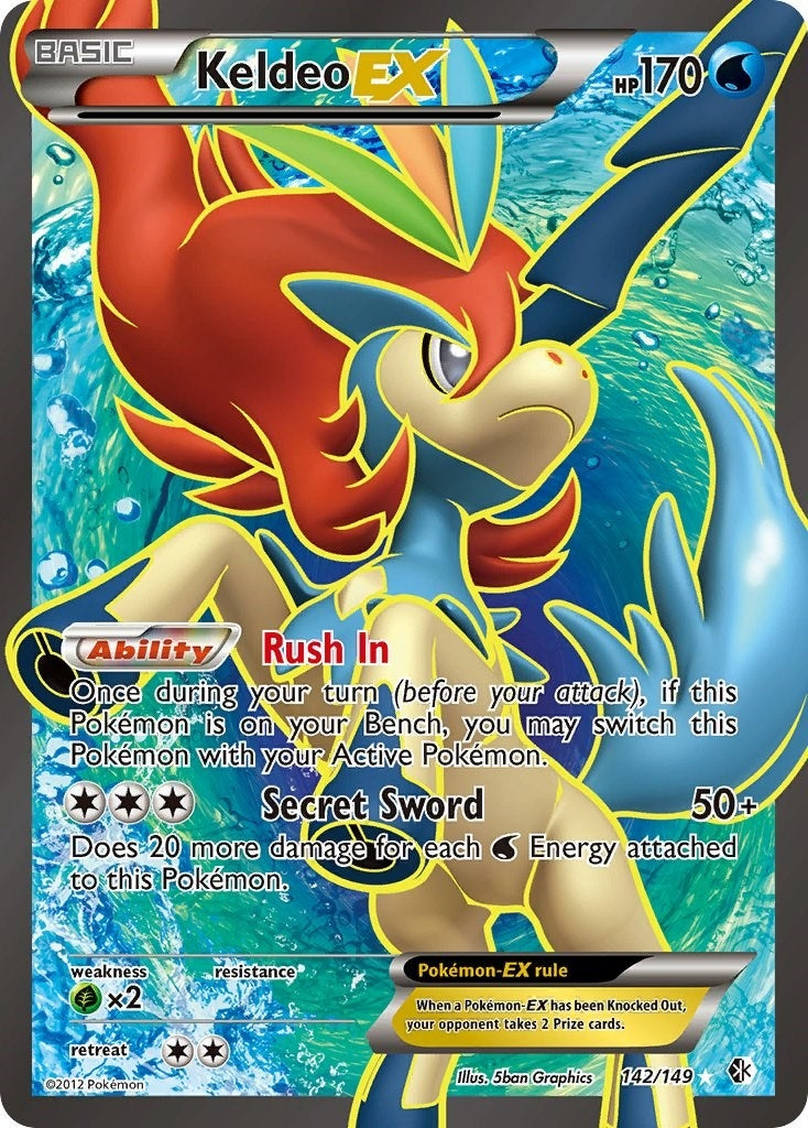 Keldeo EX (142 Full Art) (142/149) (Boundaries Crossed) Pokemon