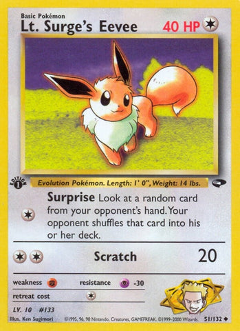Lt. Surge's Eevee (051/132) (Gym Challenge) Pokemon