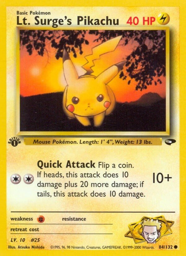Lt. Surge's Pikachu (084/132) (Gym Challenge) Pokemon