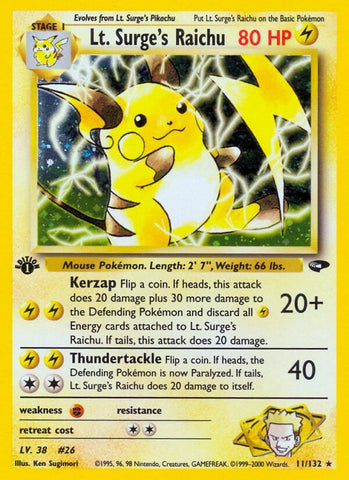 Lt. Surge's Raichu (011/132) (Gym Challenge) Pokemon
