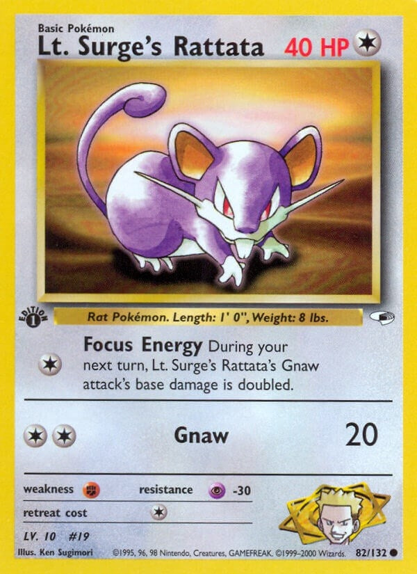 Lt. Surge's Rattata (082/132) (Gym Heroes) Pokemon