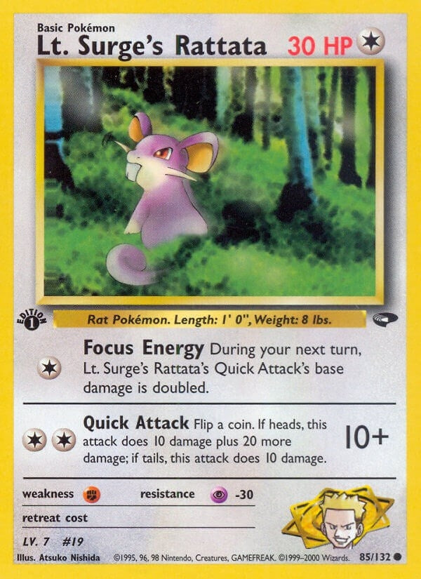 Image for Lt. Surge's Rattata (085/132) (Gym Challenge) - Pokemon