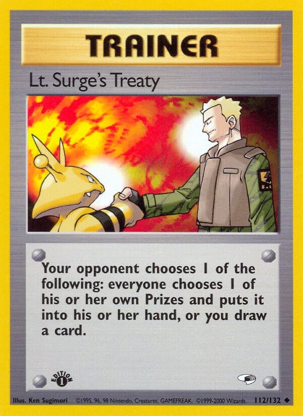 Lt. Surge's Treaty (112/132) (Gym Heroes) Pokemon