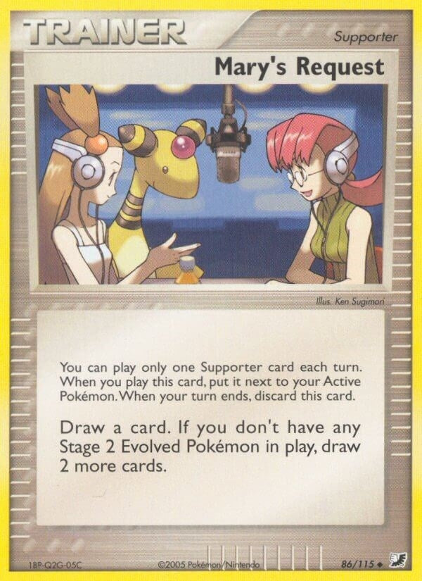 Mary's Request (86/115) (EX Unseen Forces) Pokemon