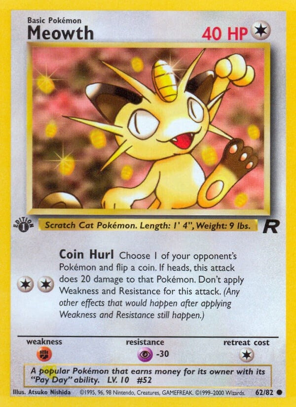 Meowth (62/82) (Team Rocket) Pokemon