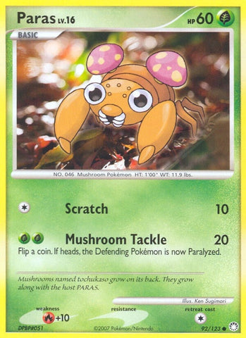 Paras (92/123) (Mysterious Treasures) (MT) Pokemon