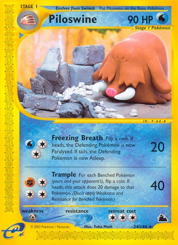 Piloswine (24) (024/144) (Skyridge) Pokemon
