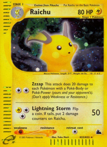 Raichu (H25) (H25/H32) (Skyridge) (SK) Pokemon