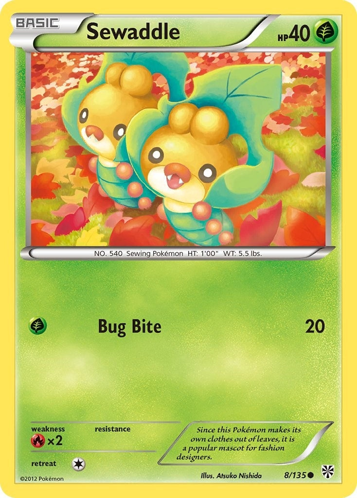 Image for Sewaddle (8/135) (Plasma Storm) (PLS) - Pokemon