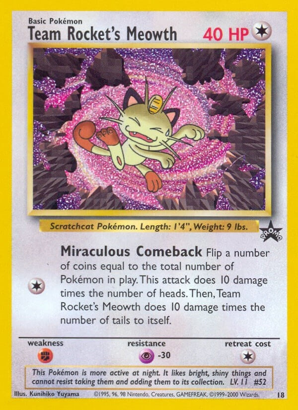 Team Rocket's Meowth (18/53) (WoTC Promo) Pokemon