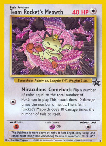 Team Rocket's Meowth (18/53) (WoTC Promo) Pokemon