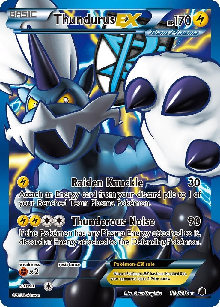 Thundurus EX (Team Plasma) (110 Full Art) (110/116) (Plasma Freeze) Pokemon
