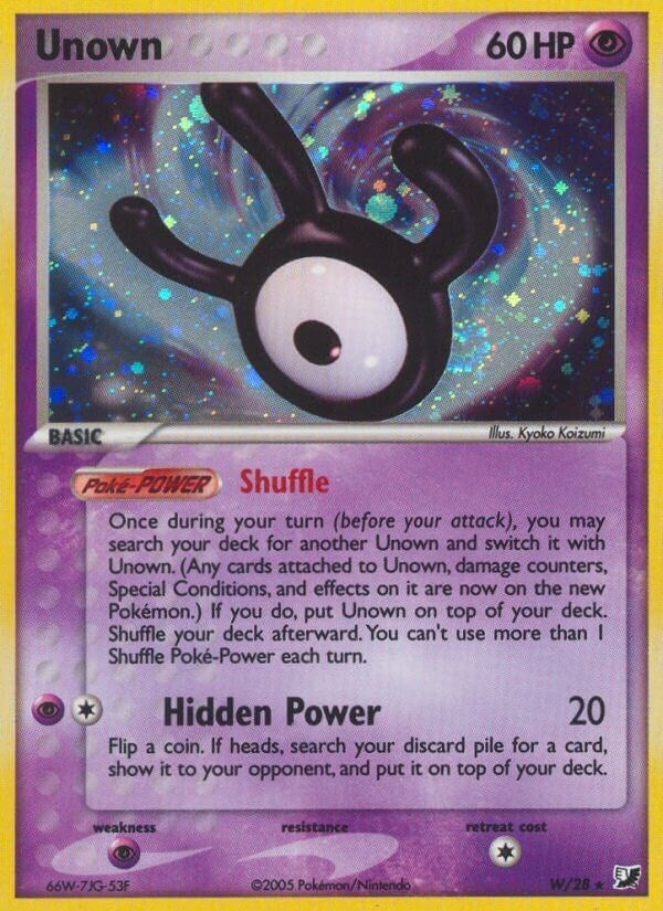Unown (W) (W/28) (Unseen Forces) Pokemon