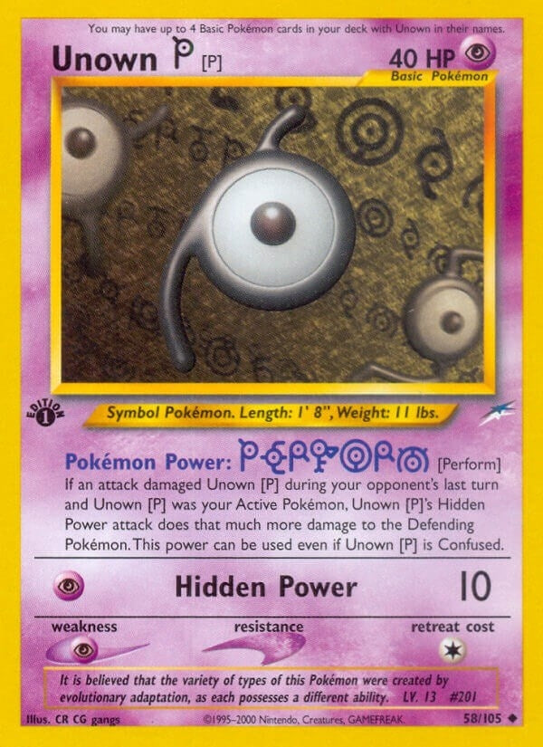 Unown [P] (058/105) (Neo Destiny) Pokemon