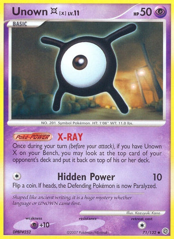 Image for Unown [X] (71/132) (Secret Wonders) - Pokemon