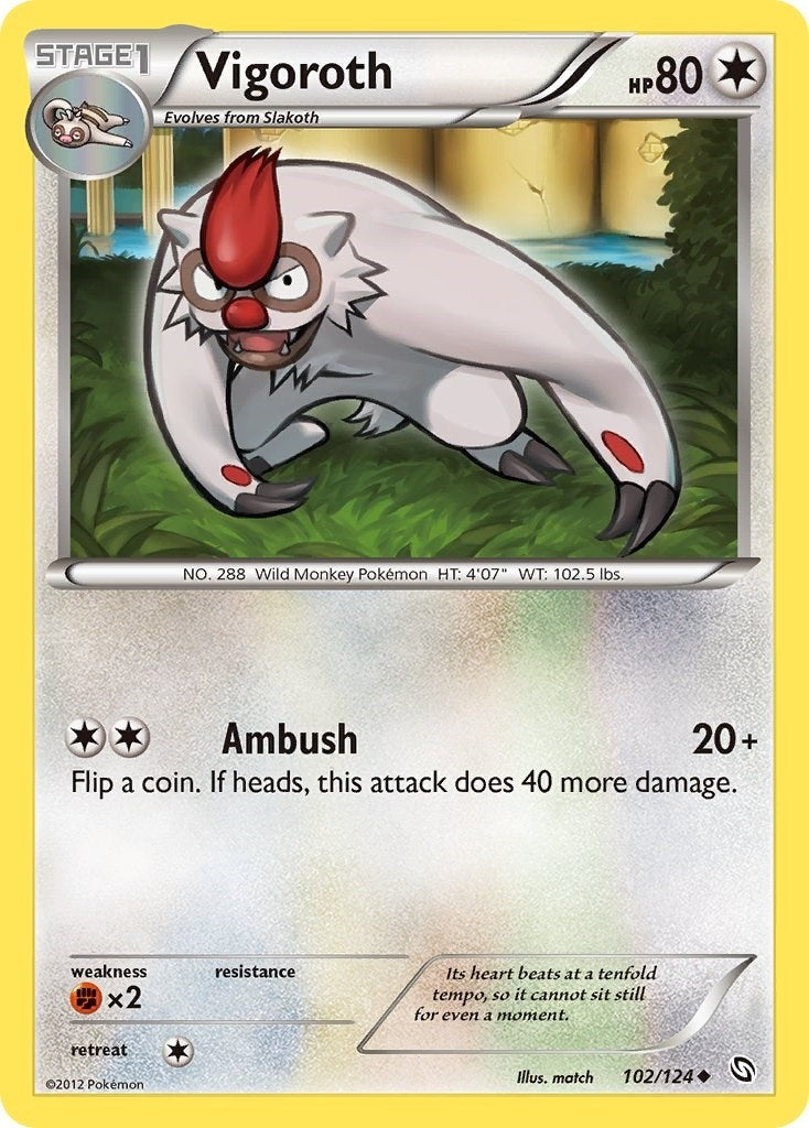 Image for Vigoroth (102/124) (Dragons Exalted) (DRX) - Pokemon