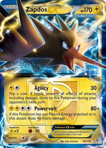 Zapdos EX (Team Plasma) (48/135) (Plasma Storm) Pokemon