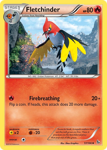 Image for Fletchinder (17/106) (XY - Flashfire) - Pokemon