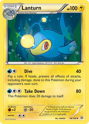 Image for Lanturn (58/160) (XY - Primal Clash) - Pokemon