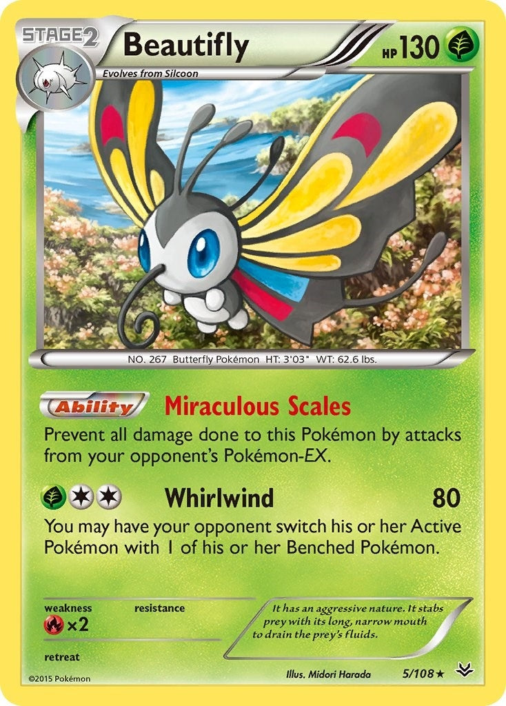 Beautifly (5/108) (XY - Roaring Skies) Pokemon