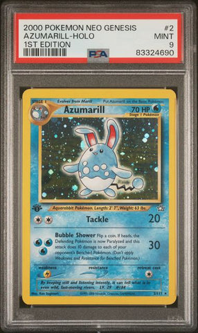 AZUMARILL - HOLO 1ST EDITION - NEO GENESIS - PSA 9 POKEMON Single