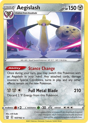 Image for Aegislash (107) (107/163) (SWSH05: Battle Styles) - Pokemon
