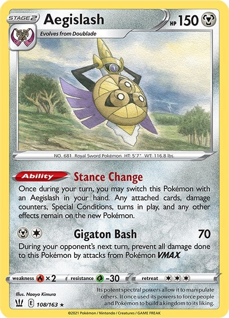 Image for Aegislash (108) (108/163) (SWSH05: Battle Styles) - Pokemon