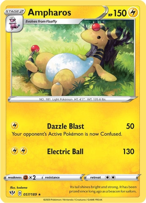 Image for Ampharos (057/189) (SWSH03: Darkness Ablaze) - Pokemon