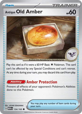 Image for Antique Old Amber (154/165) (SV: Scarlet & Violet 151) - Pokemon
