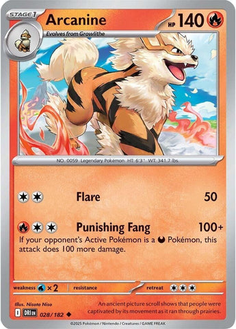 Image for Arcanine (028/182) (SV10: Destined Rivals) - Pokemon