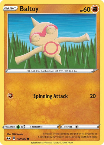 Image for Baltoy (102) (102/202) (SWSH01: Sword & Shield Base Set) - Pokemon
