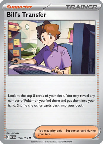 Image for Bill's Transfer (156/165) (SV: Scarlet & Violet 151) - Pokemon