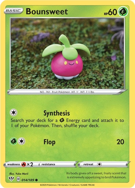 Image for Bounsweet (014/189) (SWSH03: Darkness Ablaze) - Pokemon