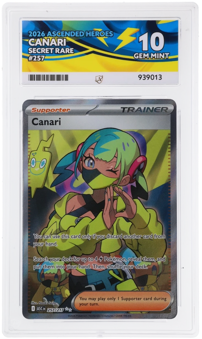 CANARI - SECRET RARE - ASCENDED HEROES - ACE 10 ACE Grading