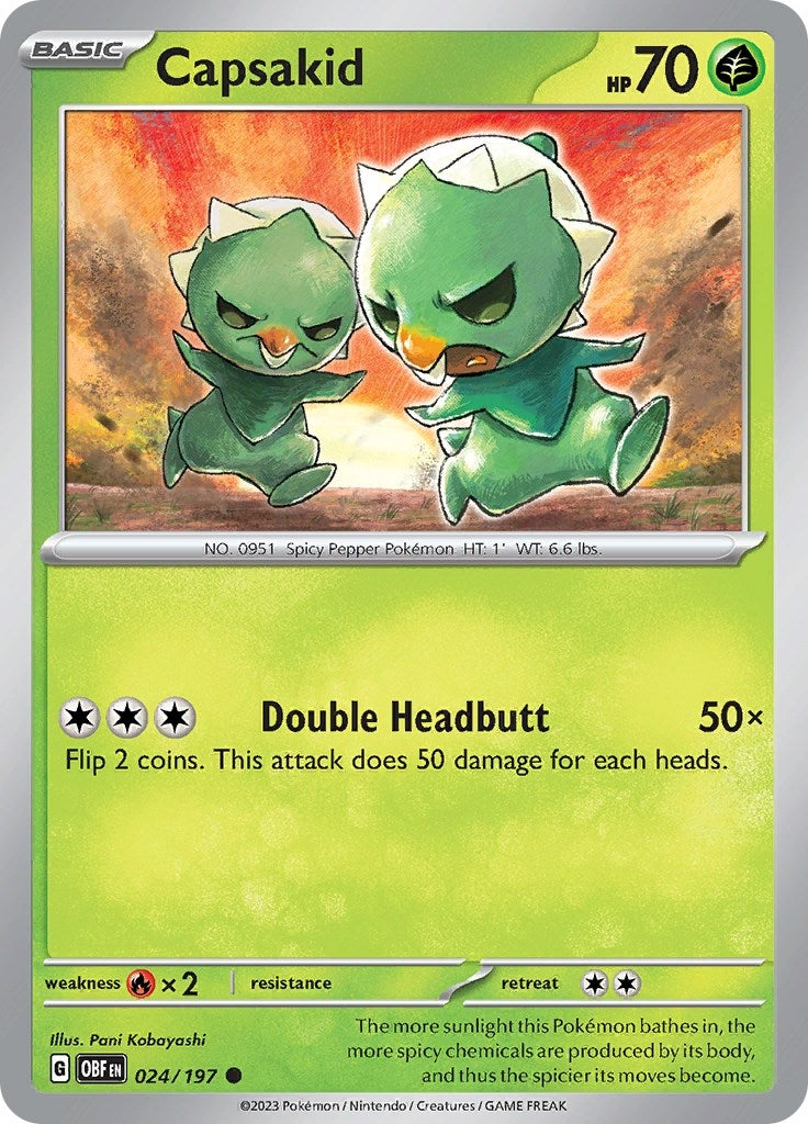 Image for Capsakid (024/197) (SV03: Obsidian Flames) - Pokemon