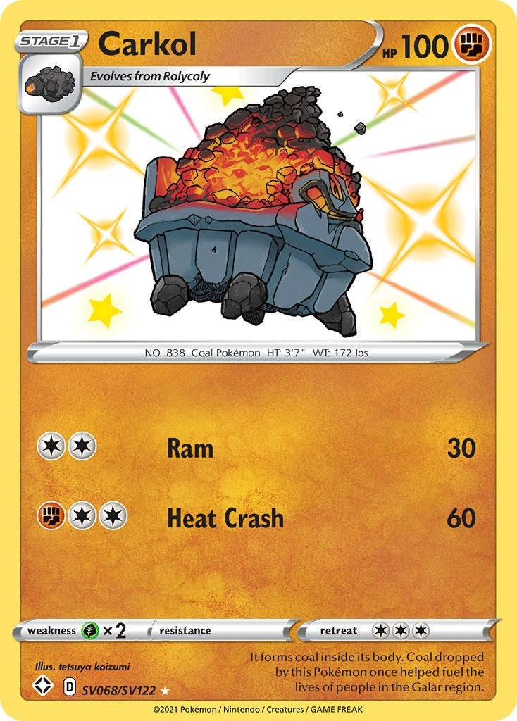 Image for Carkol (SV068/SV122) (Shining Fates: Shiny Vault) - Pokemon