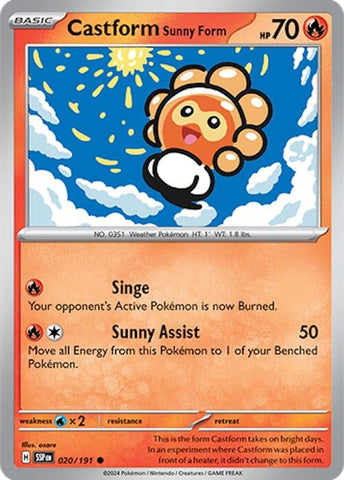 Image for Castform Sunny Form (020/191) (SV08: Surging Sparks) - Pokemon