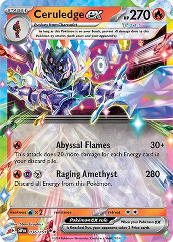 Image for Ceruledge ex (036/191) (SV08: Surging Sparks) - Pokemon