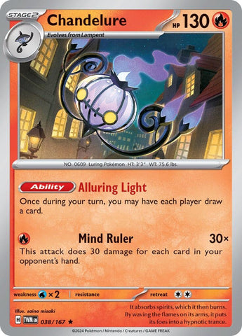 Image for Chandelure (038/167) (SV06: Twilight Masquerade) - Pokemon